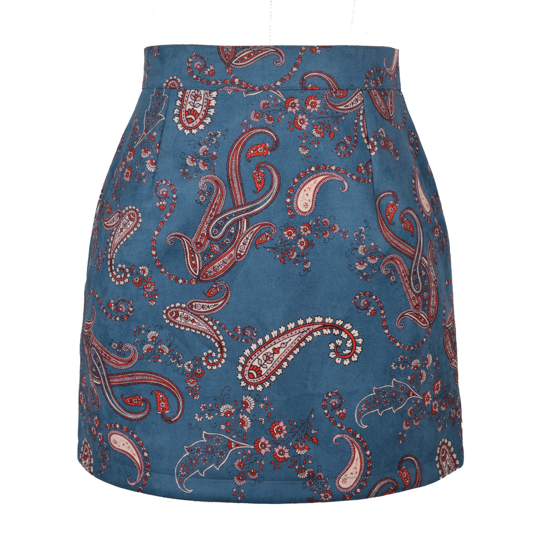 Damen Minirock mit Paisleymuster und hohem Schnitt R&B