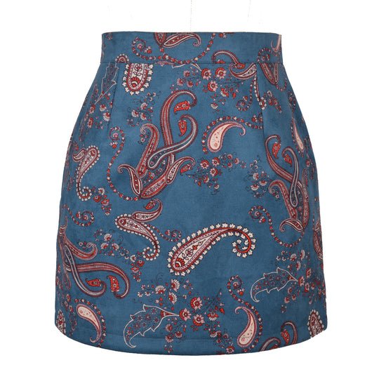 Damen Minirock mit Paisleymuster und hohem Schnitt R&B