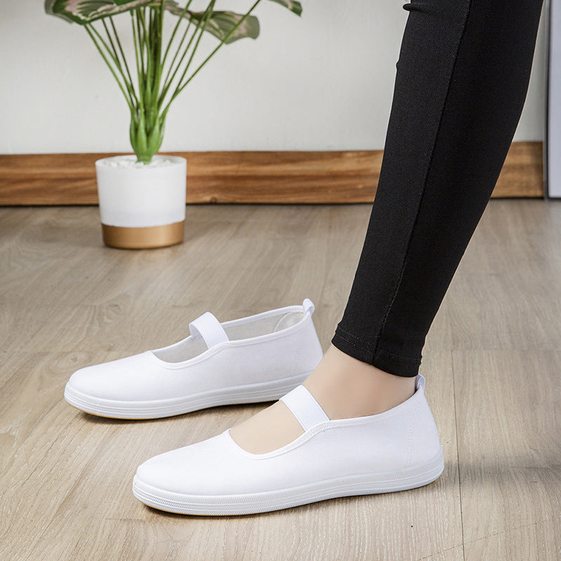 Damen Bequeme Stoffschuhe mit elastischem Riemen R&B