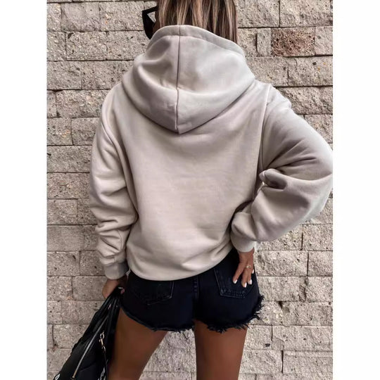 Damen Kapuzenpullover mit weichem Fleece-Innenfutter und lässigem Schnitt R&B
