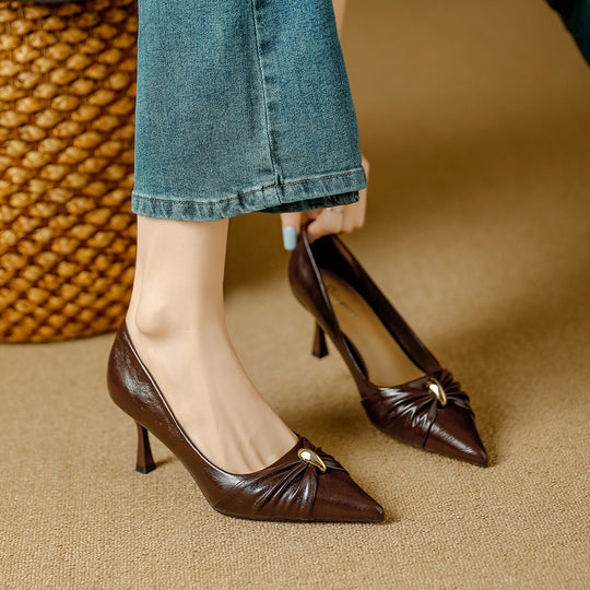 Damen elegante spitze Pumps mit raffinierter Schleifenapplikation R&B