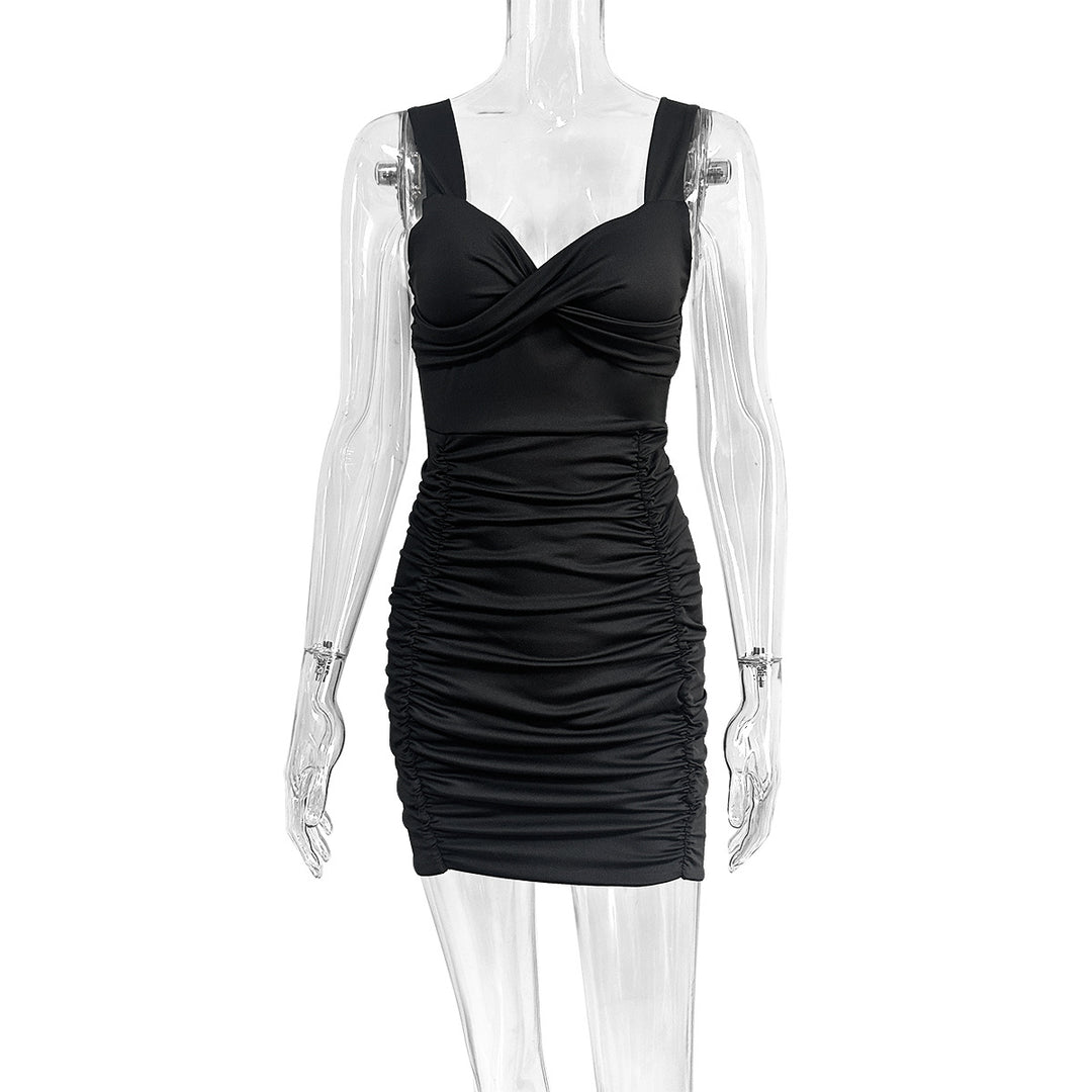 Damen figurbetontes Wickelkleid mit elegantem Rüschen-Design R&B