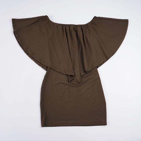Damen Freizeitkleid mit weitem Cut und stilvollem Off-Shoulder-Ausschnitt R&B