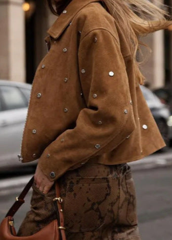 R&B | Wildleder Ge cropped Jacke