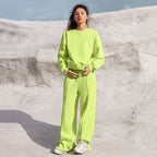 Damen nan Oversize-Sweatshirt und weite Loungehose Set mit Tunnelzug, dezenter Nahtführung und elastischen Bündchen R&B