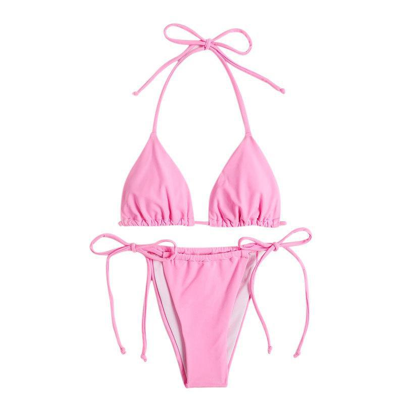 Damen Triangel-Bikini mit verstellbaren Schnürdetails und elastischem Bund R&B