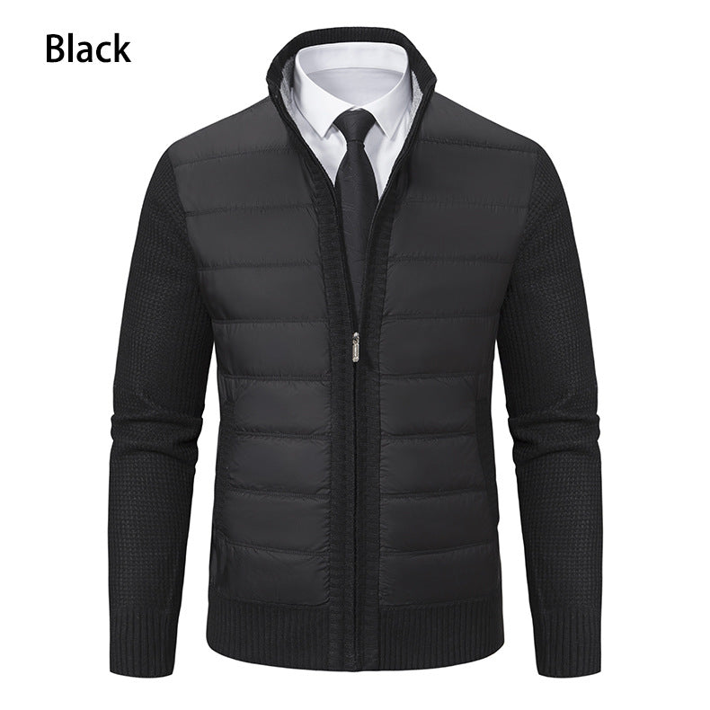 Herren gefütterte Übergangsjacke mit hohem Kragen und strukturiertem Design
