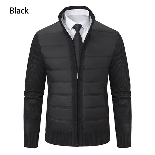Herren gefütterte Übergangsjacke mit hohem Kragen und strukturiertem Design R&B