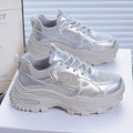 Damen Sportliche Sneakers mit modischem Metallic-Obermaterial R&B