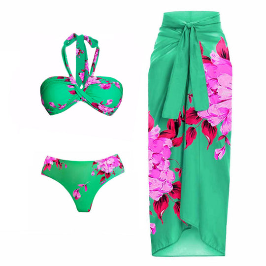 Damen Zweiteiler Badeanzug mit floralem Design R&B