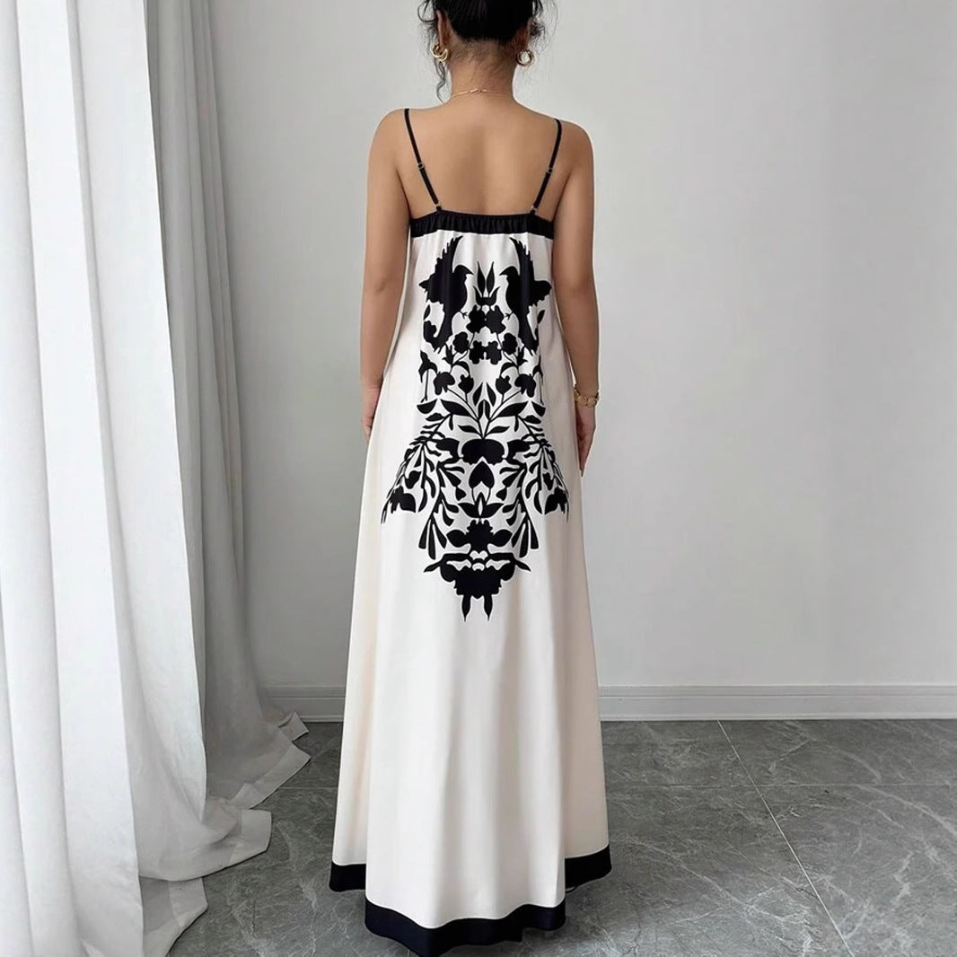 Damen Maxikleid mit floralem Design und seitlichen Schlitzen R&B