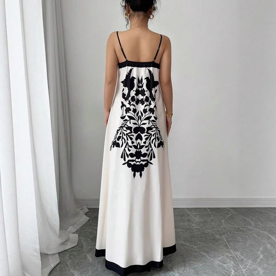 Damen Maxikleid mit floralem Design und seitlichen Schlitzen R&B