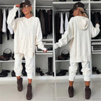 Damen Bequeme Oversized-Hoodie und Jogginghose Kombination R&B
