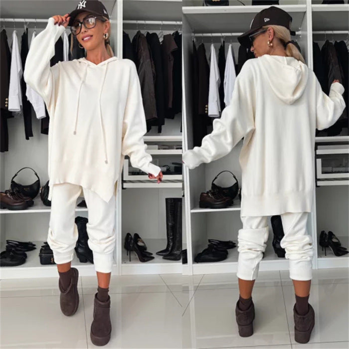 Damen Bequeme Oversized-Hoodie und Jogginghose Kombination R&B