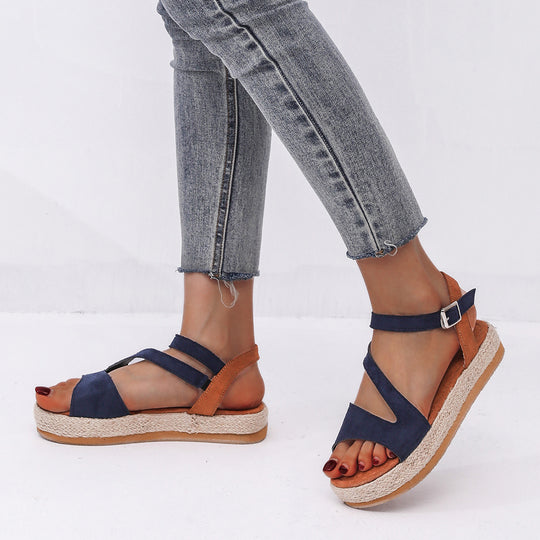 Damen Elegante und komfortable Keil-Sandalen mit verstellbarem Riemen R&B