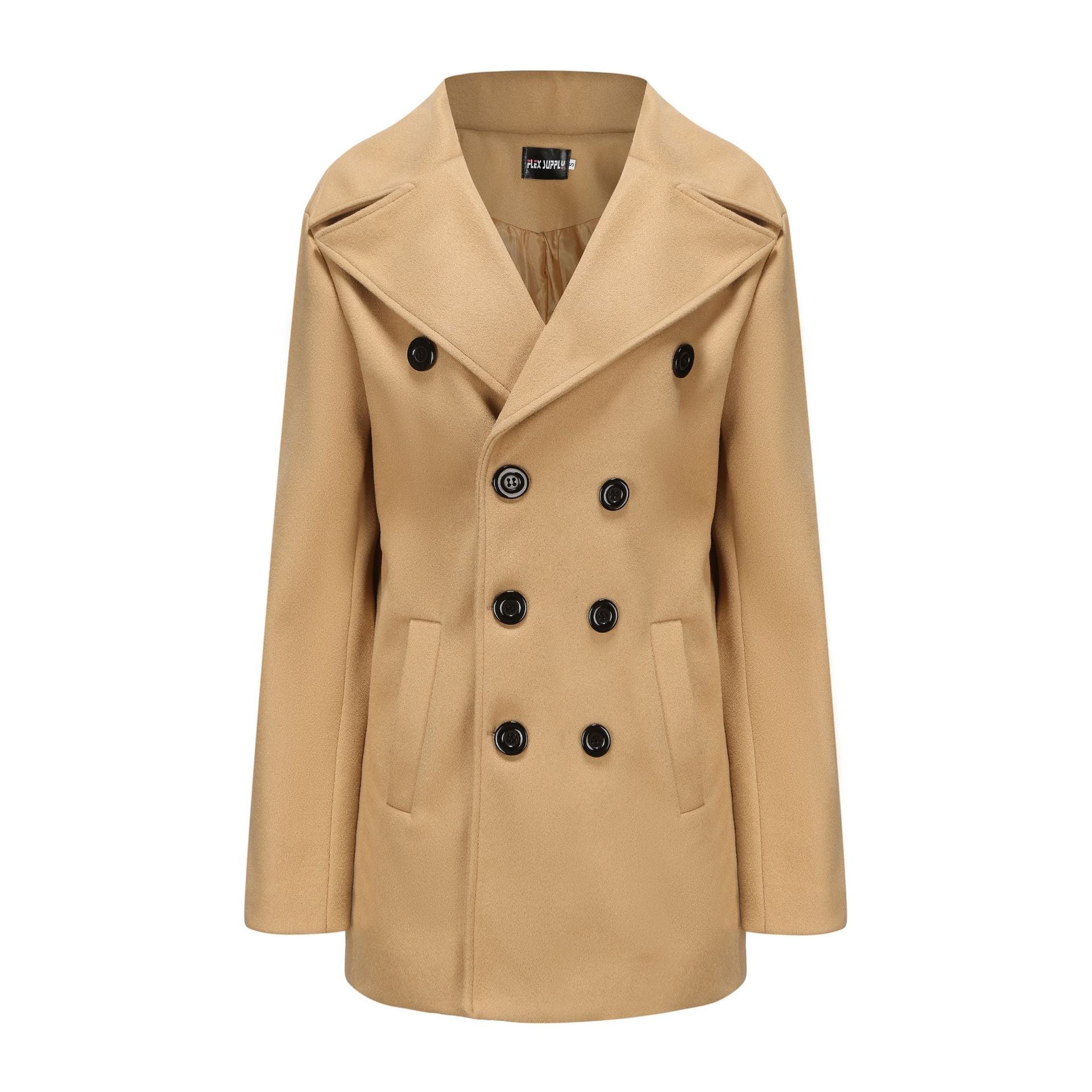 Herren eleganter und stilsicherer Peacoat mit doppelter Knopfreihe R&B