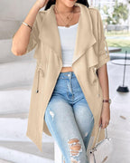 Damen Modische Trenchjacke mit lässigem Schnitt und praktischen Taschen R&B