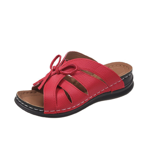 Damen Komfortable und modische Zehentrenner-Sandalen mit Schleifen-Design R&B