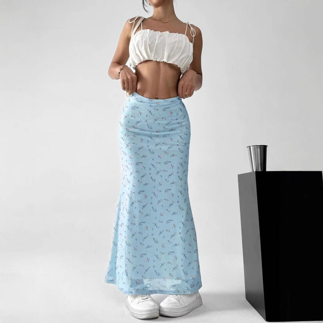 Damen Maxirock mit floralem Muster und luftiger Passform R&B