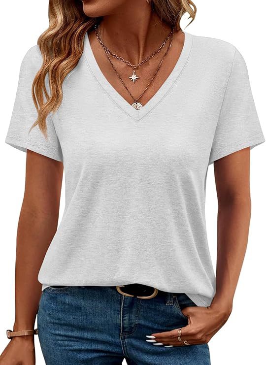 Damen V-Ausschnitt T-Shirt Aus Weichem Single Jersey Heidi-Mode