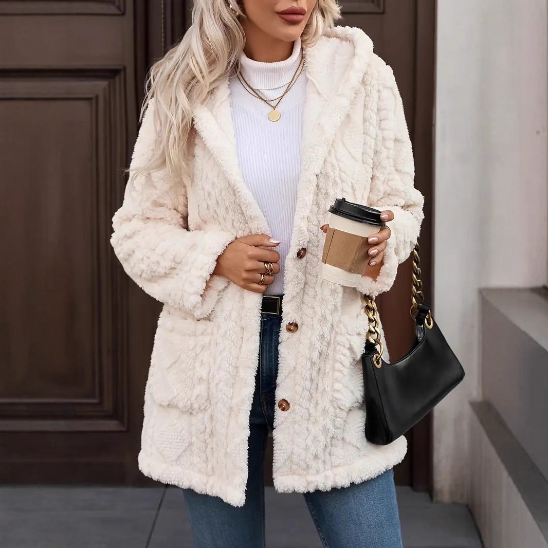 Damen Flauschige Kuscheljacke R&B
