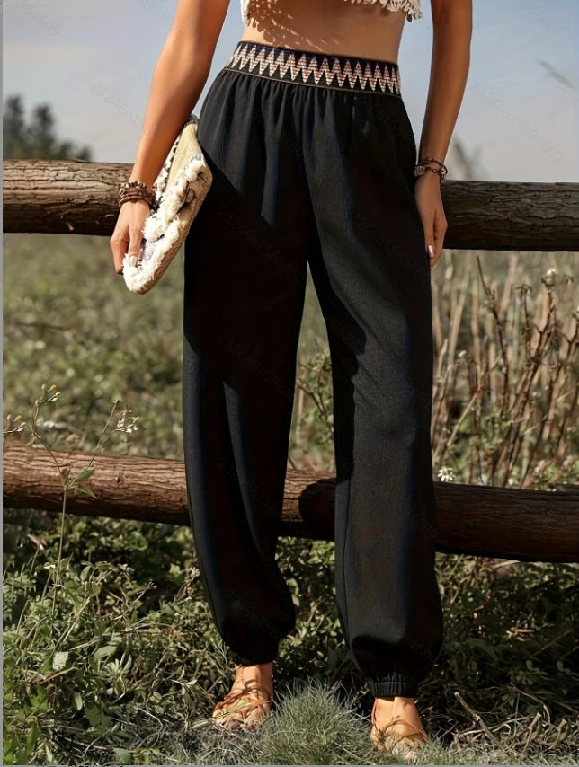 Damen Komfortable Freizeithose mit hohem Bund R&B
