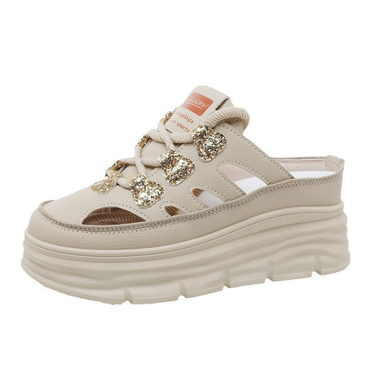 Damen Chunky Slip-On Sneakers mit funkelnden Akzenten und bequemer Dämpfung R&B