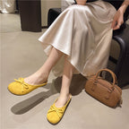 Damen elegante Mules mit dekorativem Schleifenakzent