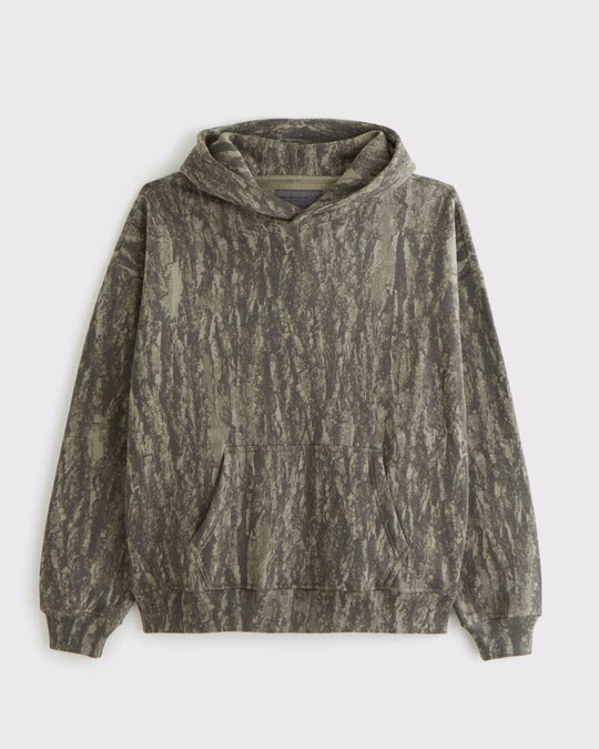 Unisex nan lockerer Kapuzensweat mit dezenter Blätterstruktur, doppelter Kapuze ohne Kordelzug und Kängurutasche R&B