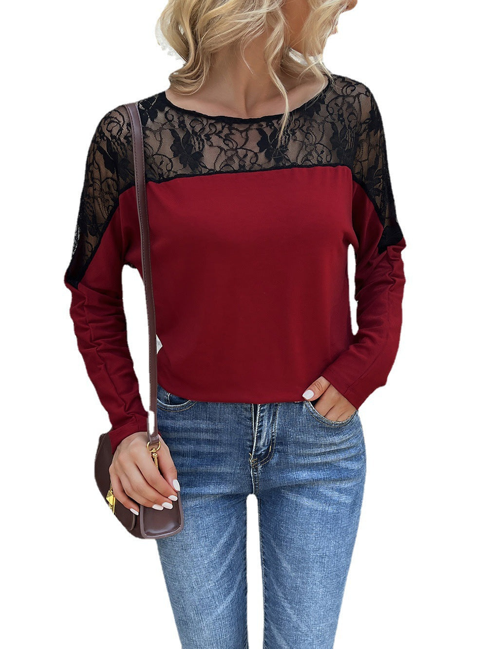 Damen T-Shirt mit Spitze und modischem Schnitt