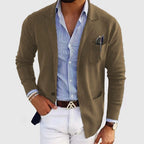 Herren lässiger Strickblazer mit praktischen Taschen und bequemer Passform R&B