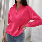 Damen bequemer Stehkragen Pullover R&B
