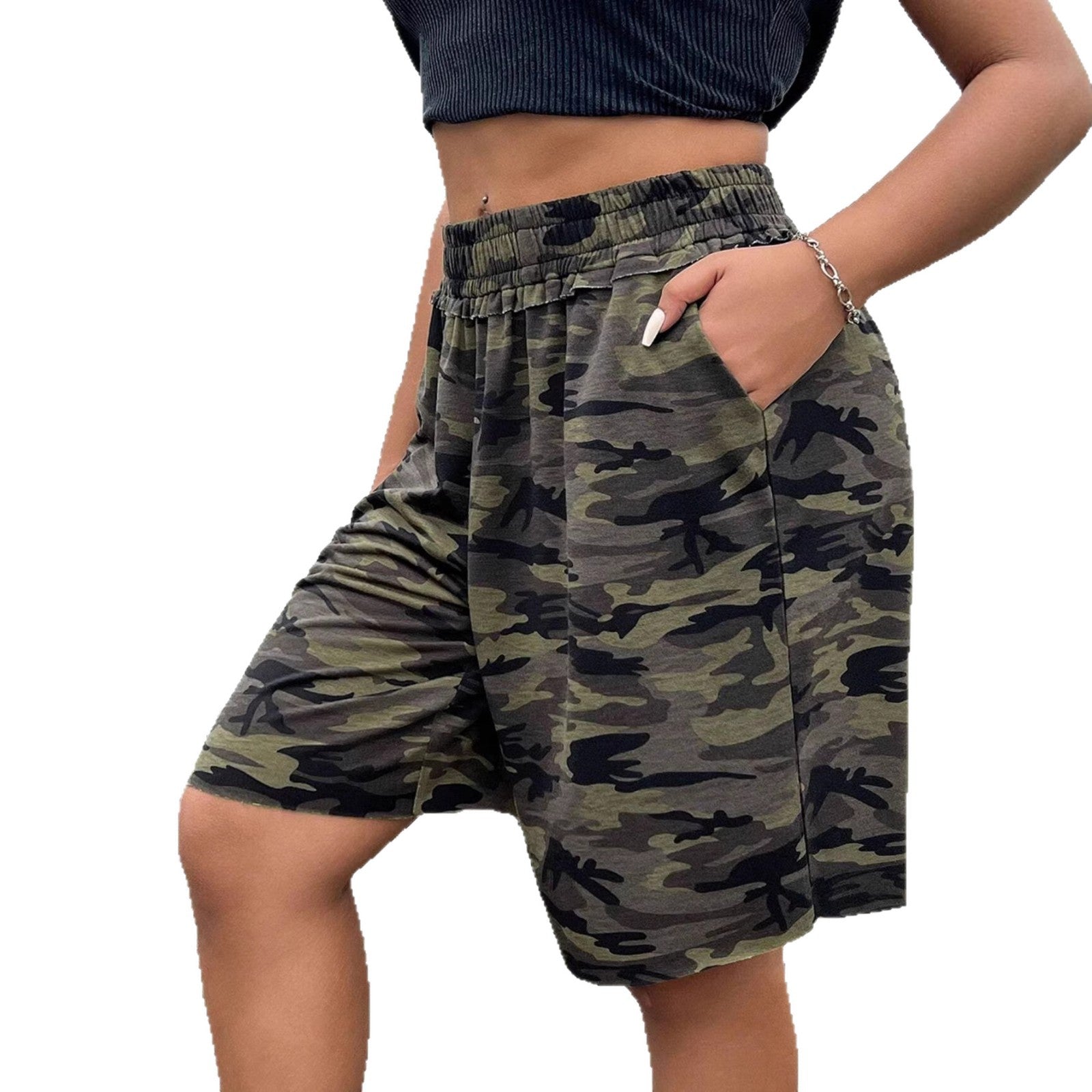 Damen Freizeithosen im modernen Camouflage-Design R&B