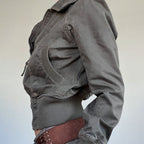 Damen cropped Jacke mit Reißverschluss und praktischen Taschen R&B