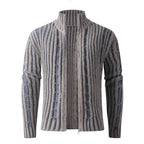 Herren modische Strickjacke mit hochabschließendem Reißverschluss und einzigartigem Muster R&B