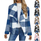 Damen Fleecejacke mit Karo-Muster