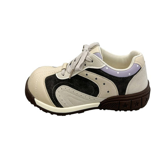 Damen sportliche Sneakers mit atmungsaktiver Oberflächenstruktur und stabiler Sohle R&B
