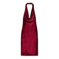 Damen elegantes Maxikleid mit tiefem V-Ausschnitt und fließendem Satin-Finish R&B