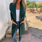 Damen Lässiger Oversize Mantel mit Offenem Kragen und Praktischen Taschen R&B