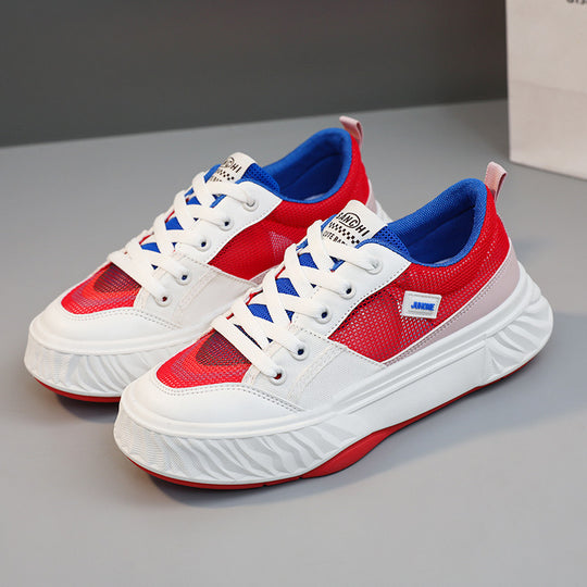 Damen Sportliche Sneaker mit atmungsaktiver Mesh-Oberfläche und farbenfrohem Design R&B