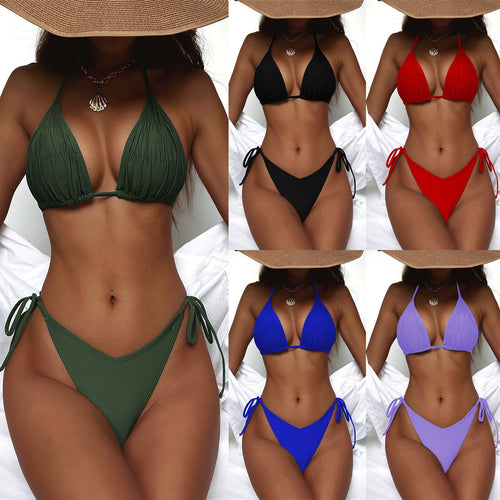Damen Triangel-Bikini mit feinem Rüschendetail R&B
