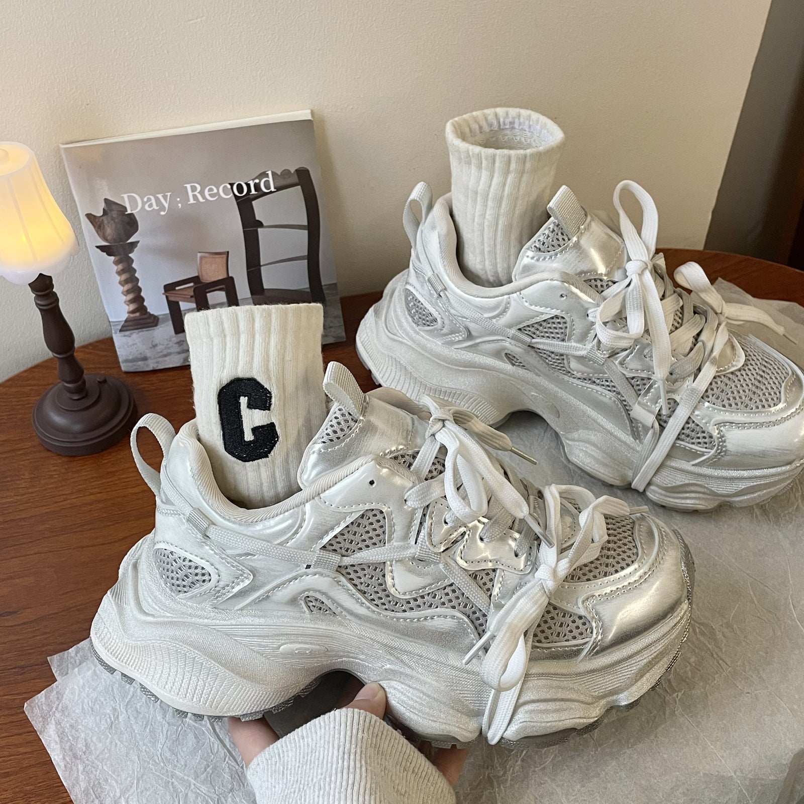 Damen Sportliche Chunky Sneakers R&B