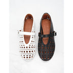 Damen Ballerinas mit perforiertem Design und verstellbarem Riemen R&B