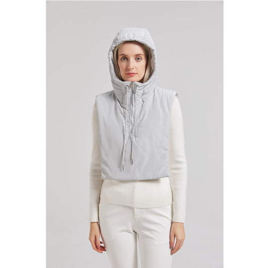 Damen Kapuzenweste mit hohem Kragen und verstellbarem Saum R&B