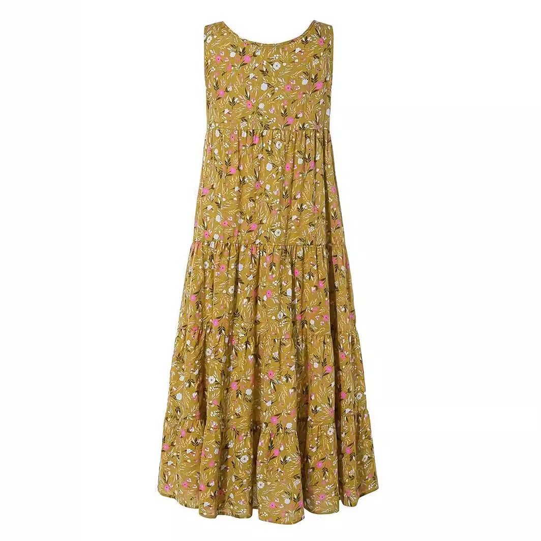 Damen Langes Freizeitkleid mit floralem Design R&B