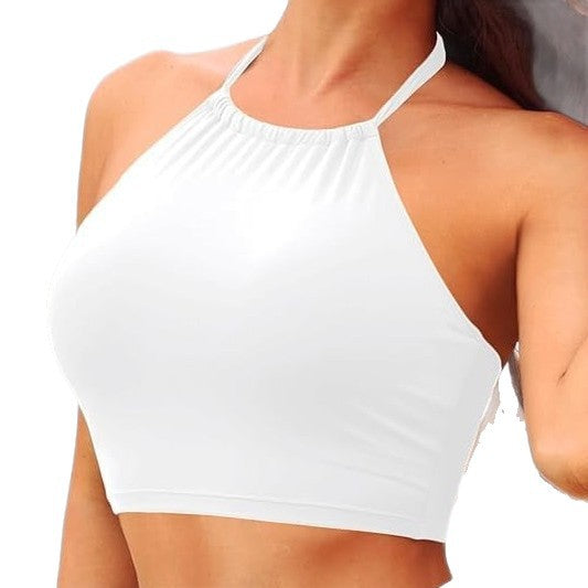 Damen Sportliches Bikini-Oberteil mit Halterneck-Design R&B