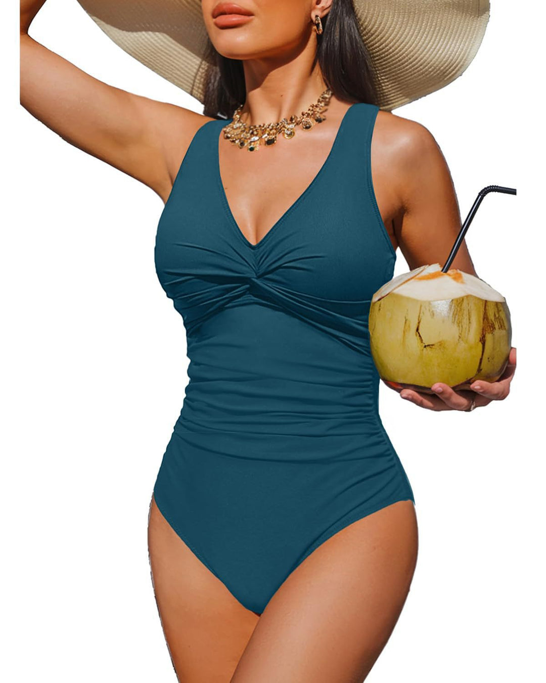 Damen Eleganter Einteiler Badeanzug mit modischem Twist R&B