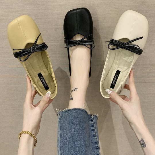 Damen elegante Ballerinas mit dekorativem Schleifenakzent R&B