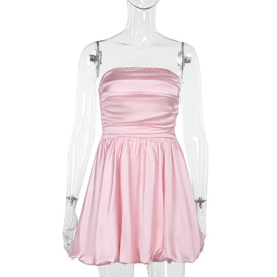 Damen Modisches Minikleid mit schmalem Oberteil und Tüllrock R&B