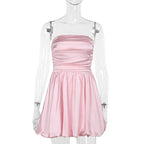Damen Modisches Minikleid mit schmalem Oberteil und Tüllrock R&B